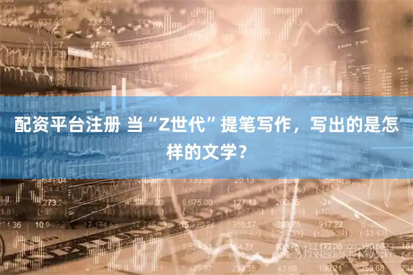 配资平台注册 当“Z世代”提笔写作，写出的是怎样的文学？